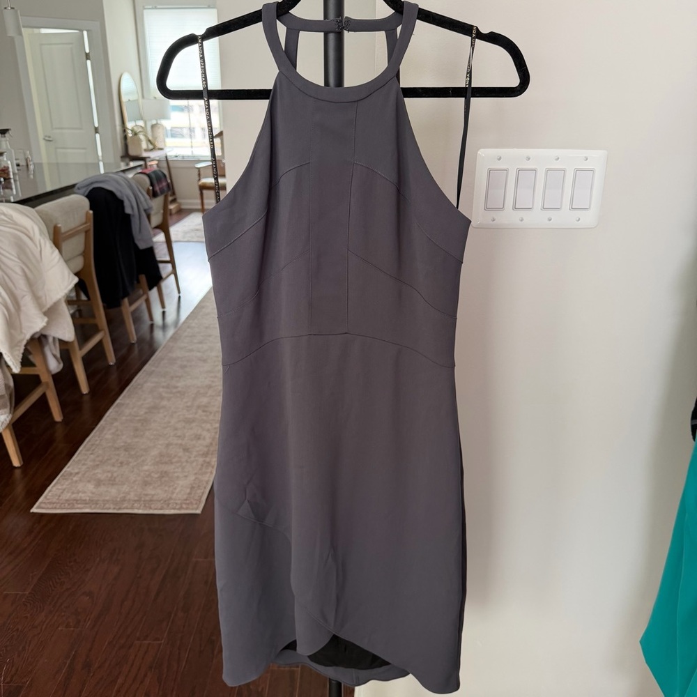 Amanda Uprichard Charcoal Asymmetrical Dress